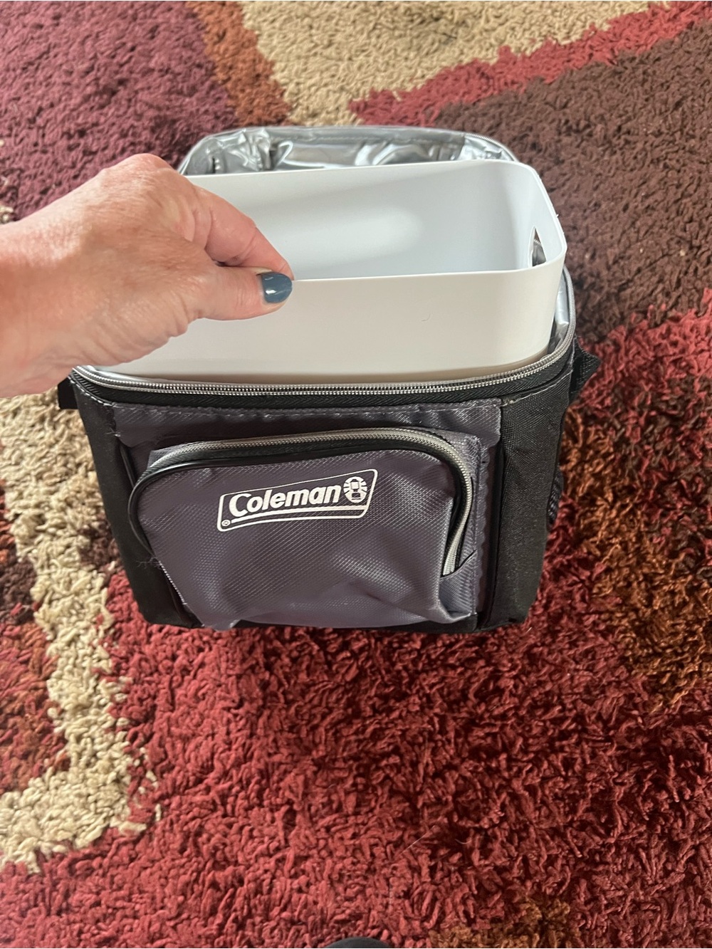 Coleman Black Gray Insulated Cooler Bag with Shoulder Strap - Picture 7 of 7